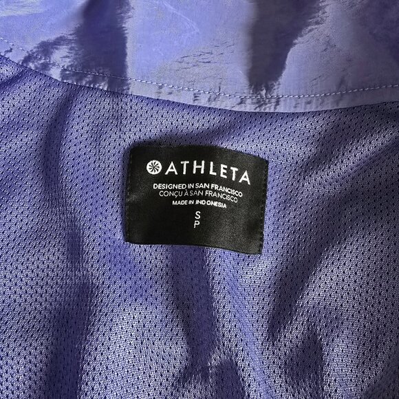 Athleta Arrival Rain Jacket Dark Adonis Blue (purple) Oversized Small NWT - Picture 11 of 13